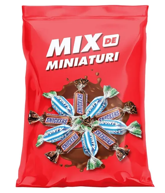 Mini batoane de ciocolata Snickers si Bounty, 500 g