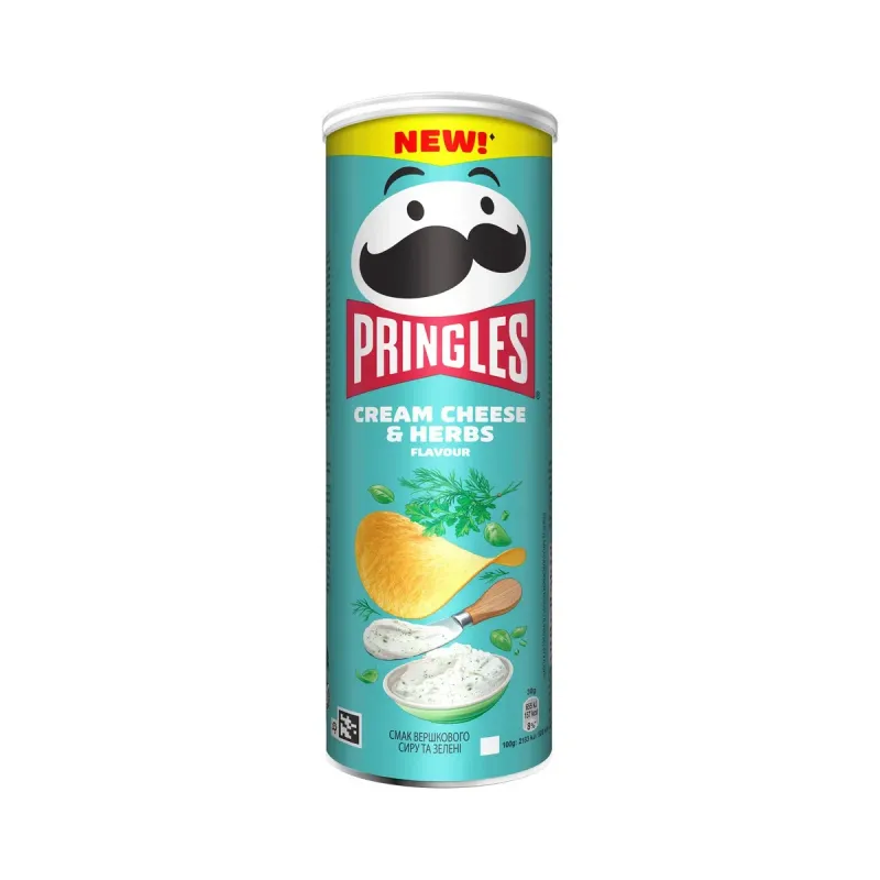 Chipsuri Pringles, cu aroma de branza cremoasa si ierburi, 165 g