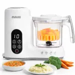 Aparat Gatit la Abur pentru Bebelusi Mavio®, 4-in-1, Gatire, Mixare, Sterilizare & Reincalzire, Lama din otel inoxidabil, 600 ml, Detasabil si Lavabil, 300W, Auto Blend, BPA Free, Alb