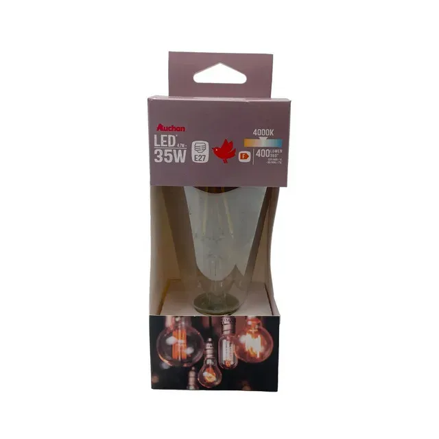 Bec LED Auchan, E27, 4.7 / 35 W, filament Edison, gri
