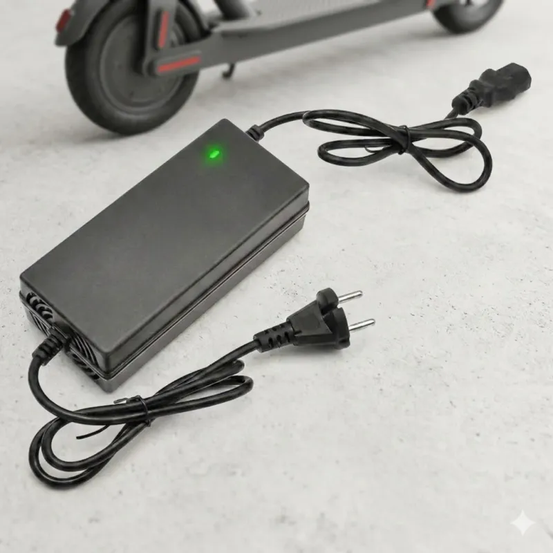 Incarcator Scutere si Trotinete Electrice, Charmorah, Protectie Incarcare Li-ion 60V, ABS Ignifug, Cablu 100cm, Negru