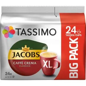Capsule cafea TASSIMO Crema XL Big Pack, compatibile Tassimo, 24 capsule, 199.2g
