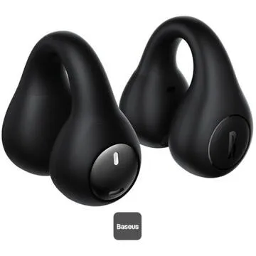 Baseus AirGo AS01 Open-Ear TWS, pt smartphone, wireless, bluetooth 5.3, microfon pe casca, 25 ore durata baterie, negru