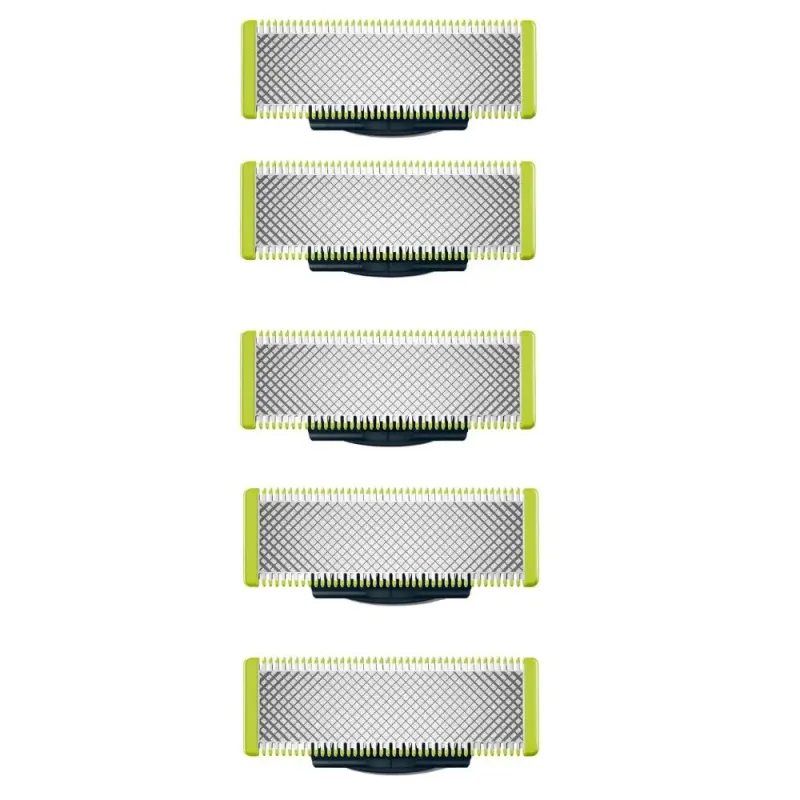 Set 5 Rezerve OneBlade QP250/50, compatibila cu Philips OneBlade si OneBladePro, umed si uscat, dubla protectie, tehnologie care urmeaza contururile