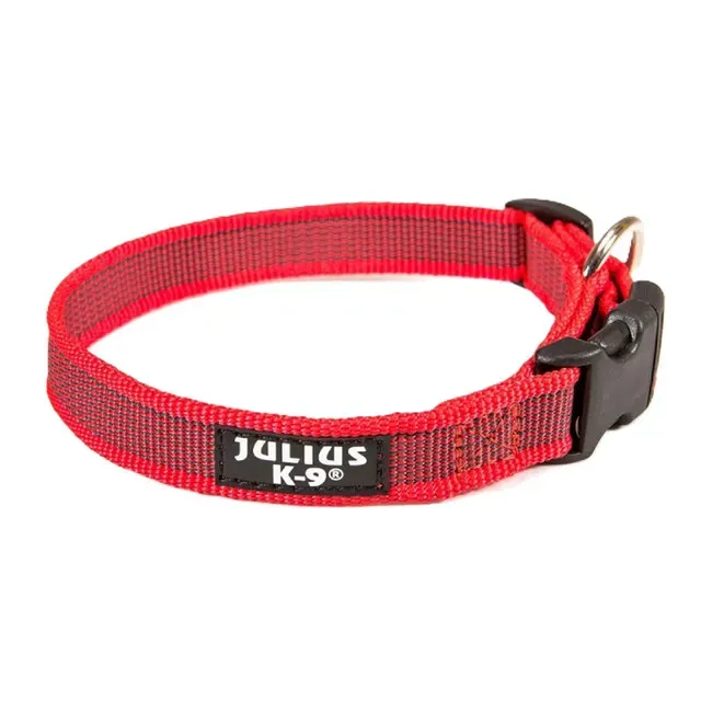 Zgarda pentru caini Julius-K9 IDC, nylon, latime 25 mm, rosu