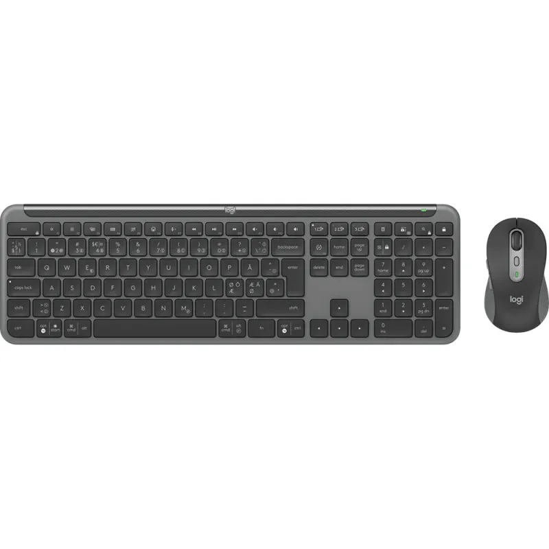 Kit tastatura si mouse Wireless LOGITECH MK950, USB, Bluetooth, US INT, grafit