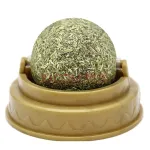 Jucarie Pisici - Sfera din Iarba matei catnip, spate Adeziv, Auriu, Sigilat in punga zip-lock