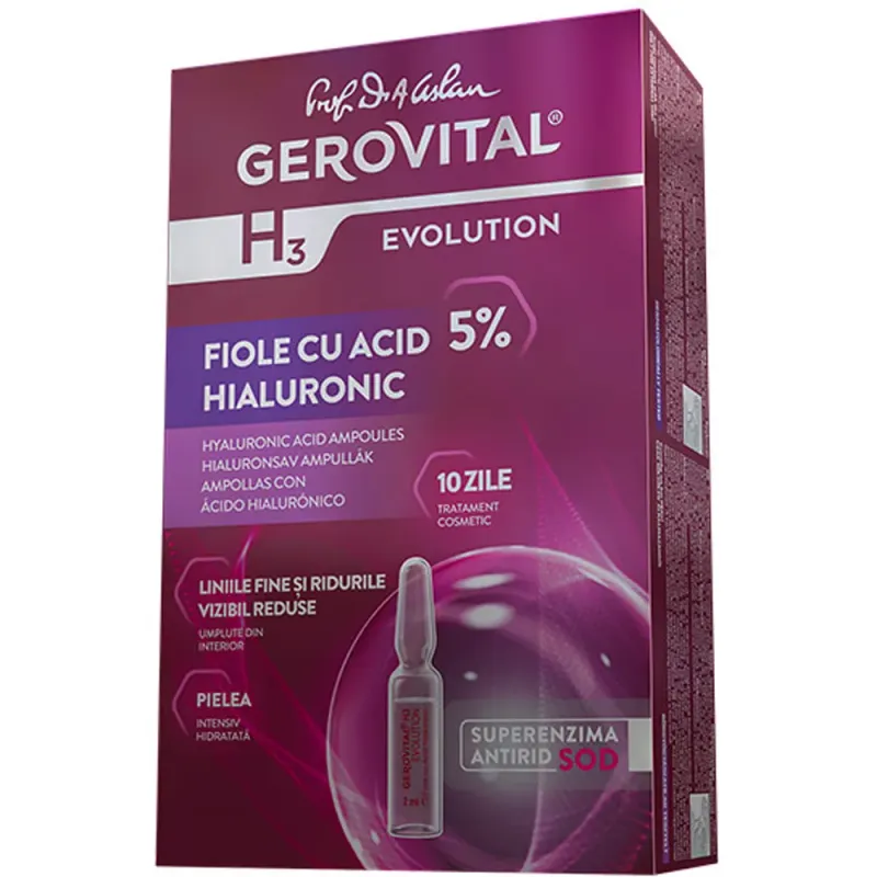 Fiole cu acid hialuronic Gerovital H3 Evolution, 10x2ml