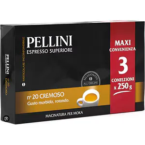 Cafea macinata Pellini Nr20 Cremoso, 3 x 250g