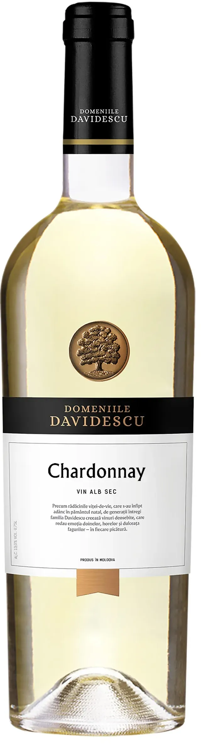 Vin alb sec Domeniile Davidescu Chardonnay, 0.75 l