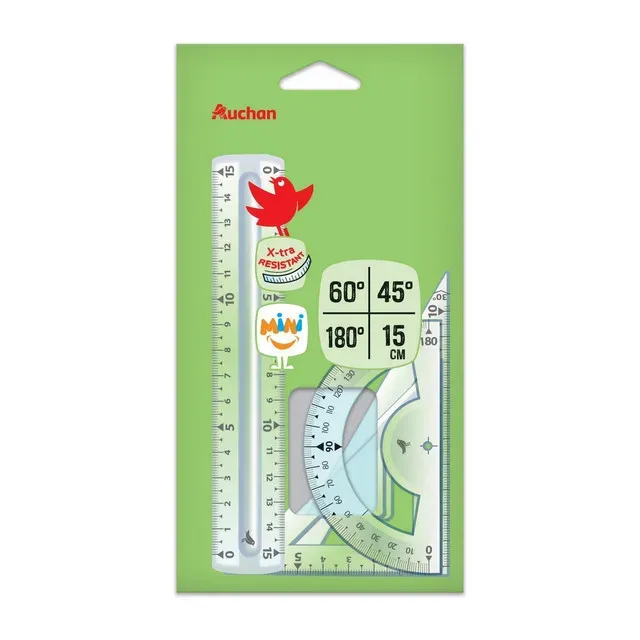 Set geometrie Auchan, 4 piese