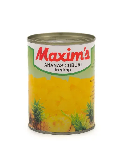 Ananas cuburi in sirop Maxim's, 565 g
