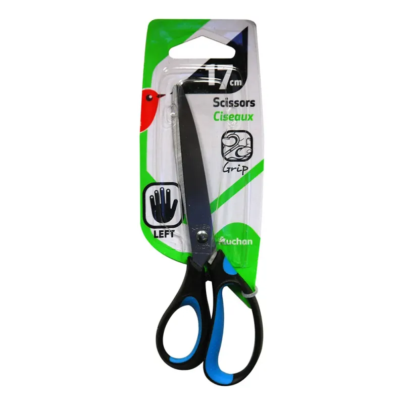 Foarfeca Auchan, 17 cm, mana stanga, diverse culori