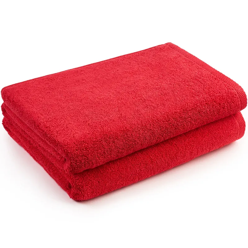 Set 2 prosoape Hotel Supplier, 70x140 cm, bumbac 100%, 600 GSM, Rosu