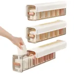Organizator depozitare, montare usoara prin lipire, set 3 bucati, design transparent, tip sertar, accesarea articolelor rapida si usoara, 36 x 8,3 x 10,7 cm - ORGABIN