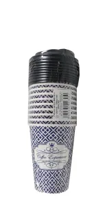 Set pahare si capace de unica folosinta Aspeti, 10 bucati, 350 ml, carton