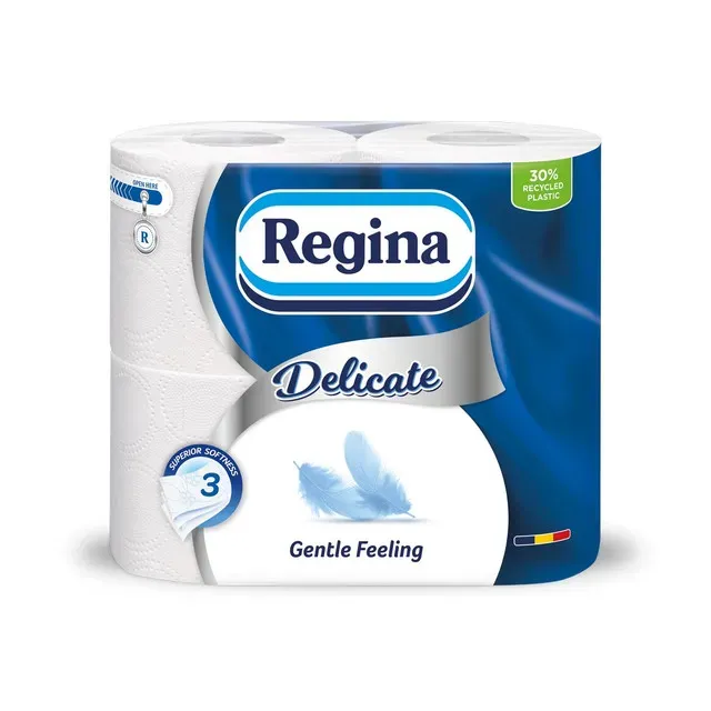Hartie igienica Regina Delicate Gentle, 4 role, 3 straturi