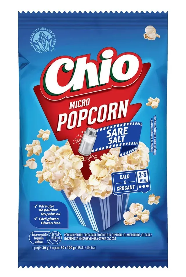 Popcorn cu sare Chio, pentru microunde, 80 g