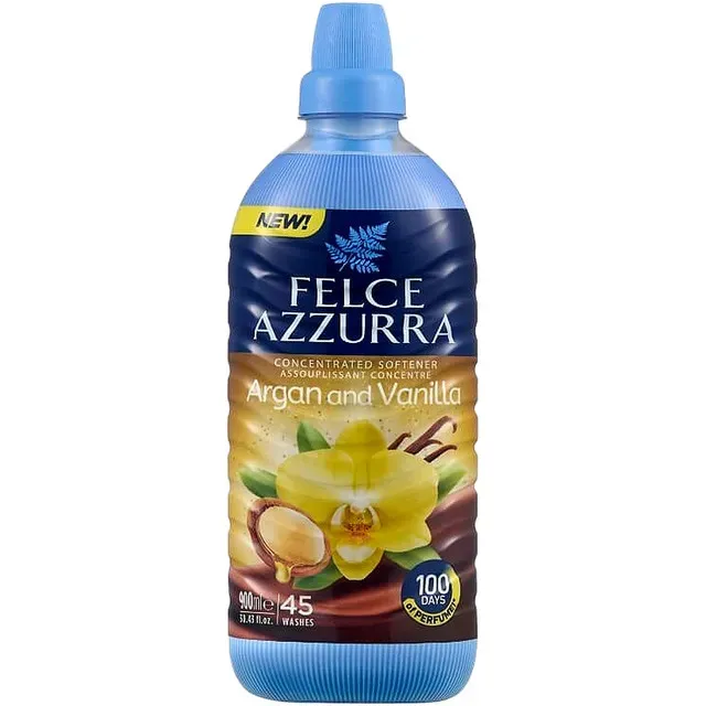 Balsam de rufe concentrat Felce Azzurra Argan & Vanilla, 45 spalari, 900 ml