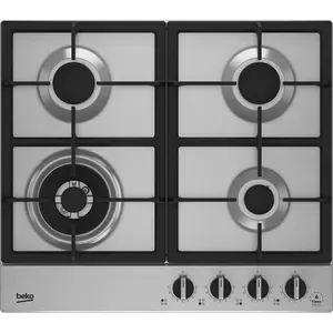 Plita incorporabila BEKO HIAW64325SX, Gaz, 4 arzatoare, Wok, inox