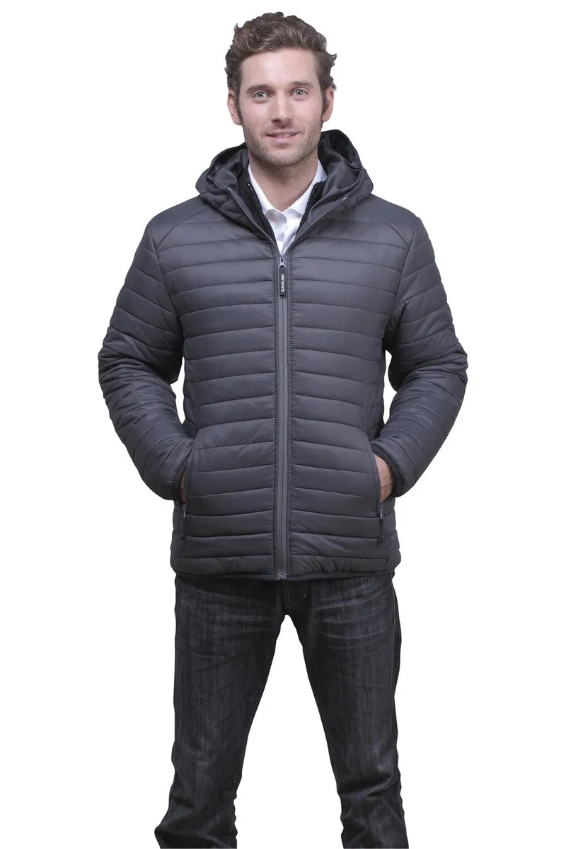 Jachetă bărbați, Pen Duick, matlasată, glugă, gri titanium, 2XL