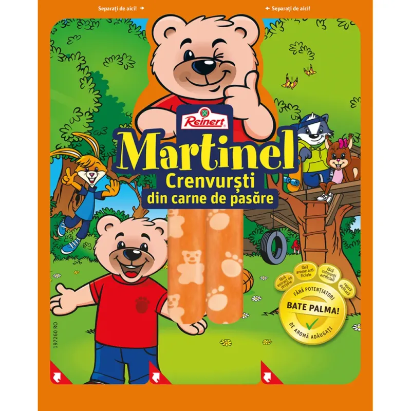 Crenvursti din carne de pasare Martinel, 180 g