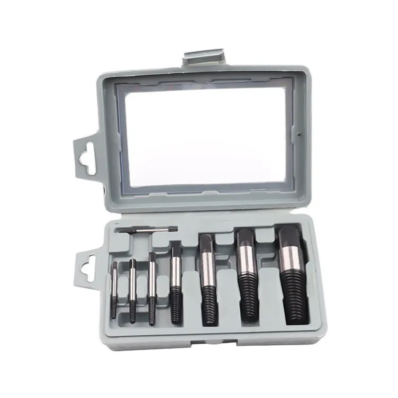 Trusa extractoare suruburi 8 piese, SINBINTA, 4-25mm, Design cap patrat, Economisiti timp si energie, Pentru suruburi pentru lemn si masini, precum si suruburi plate, hexagonale sau vopsite, Otel, 21.5 x 13 x 5cm, Gri