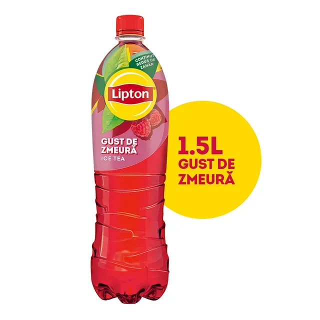 Bautura necarbogazoasa cu extract de ceai negru si aroma de zmeura Lipton Ice Tea, 1.5 l