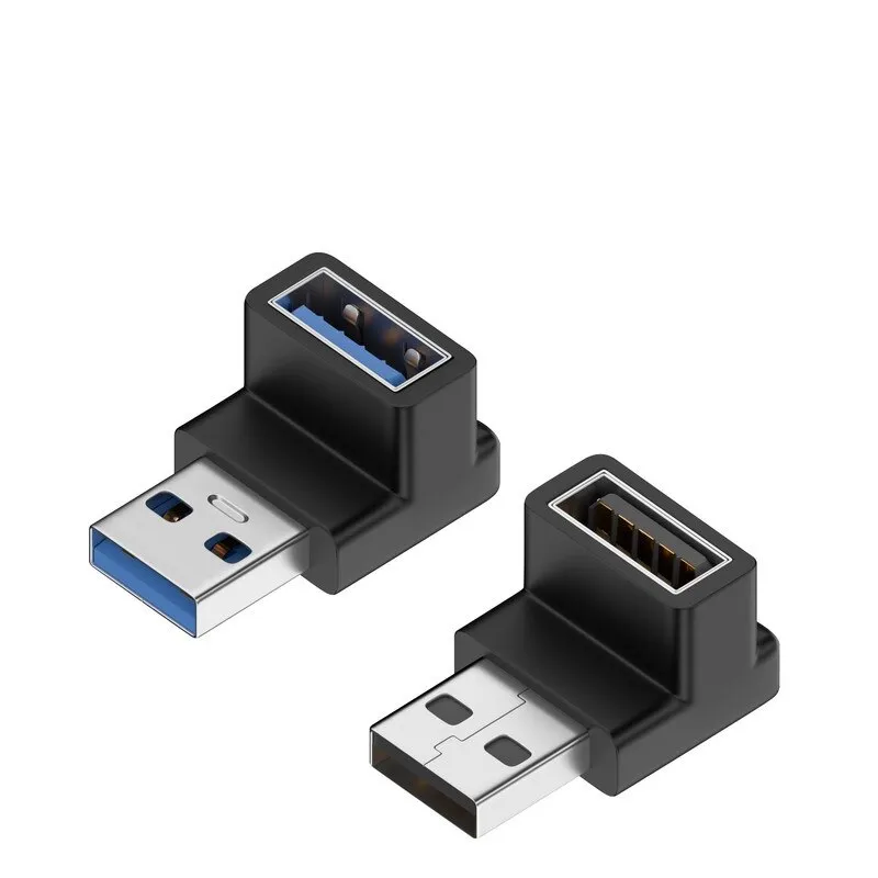 Set de 2 adaptoare USB 3.0, Basesailor, unghi de 90 de grade, 10Gbps, Negru