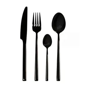 Set tacamuri AMBITION Como, 24 piese, 6 persoane, inox, negru