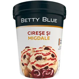 Inghetata cu aroma de vanilie, cu sos de cirese si migdale 450ml