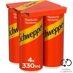 Bautura racoritoare carbogazoasa cu suc de mandarine 4x330ml