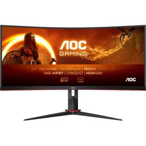 Monitor Gaming Curbat Ultrawide LED VA AOC CU34G2XP/BK, 34", WQHD, 180Hz, Adaptive Sync, HDR 400, negru