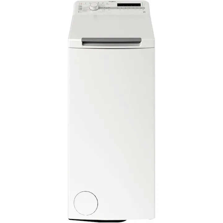 Masina de spalat rufe cu incarcare verticala Whirlpool TDLR6240SSEU/N, 6 kg, 1200 RPM, Clasa C, Tehnologia al-6lea Simt, Display digital, Alb