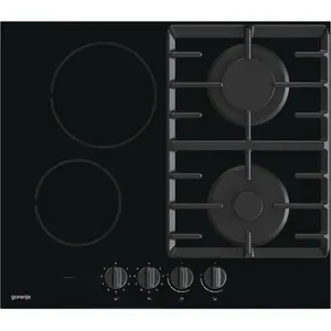Plita incorporabila GORENJE GCE691BSC, Gaz + Electric, 4 arzatoare, negru