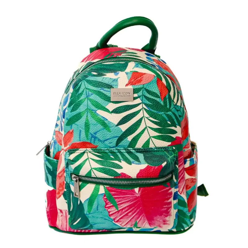 Rucsac de dama Ella Icon Leaf, piele ecologica, 32x27x13 cm, Multicolor