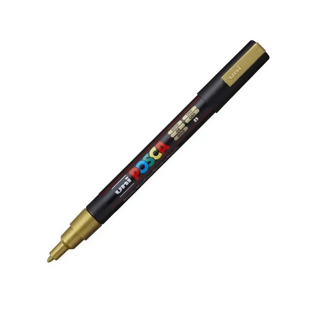 Marker UNI Posca PC-3M, varf 0.9 - 1.3 mm, auriu