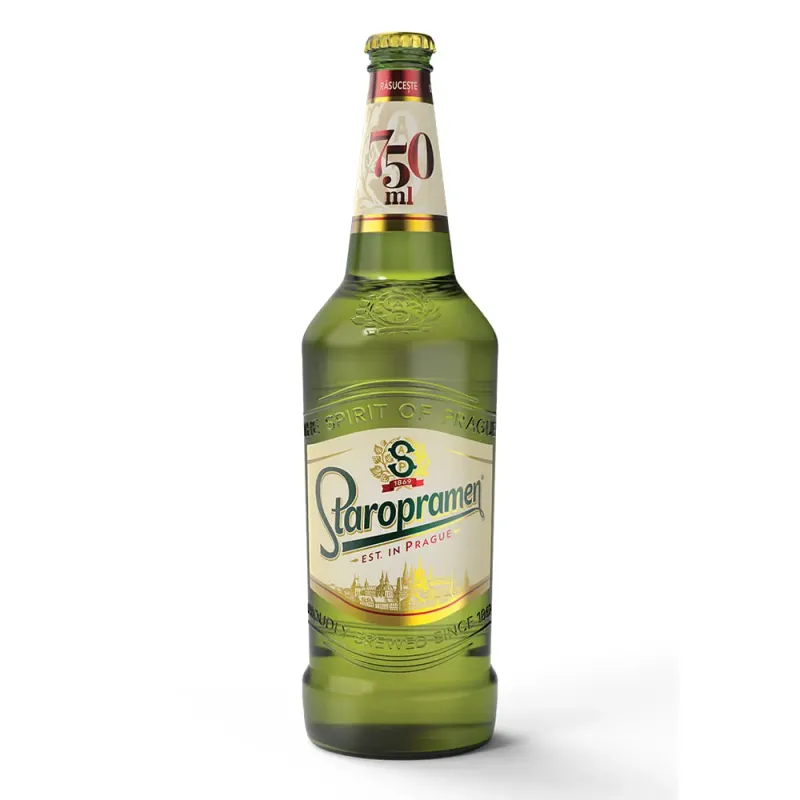 Bere blonda Staropramen, 0.75 l