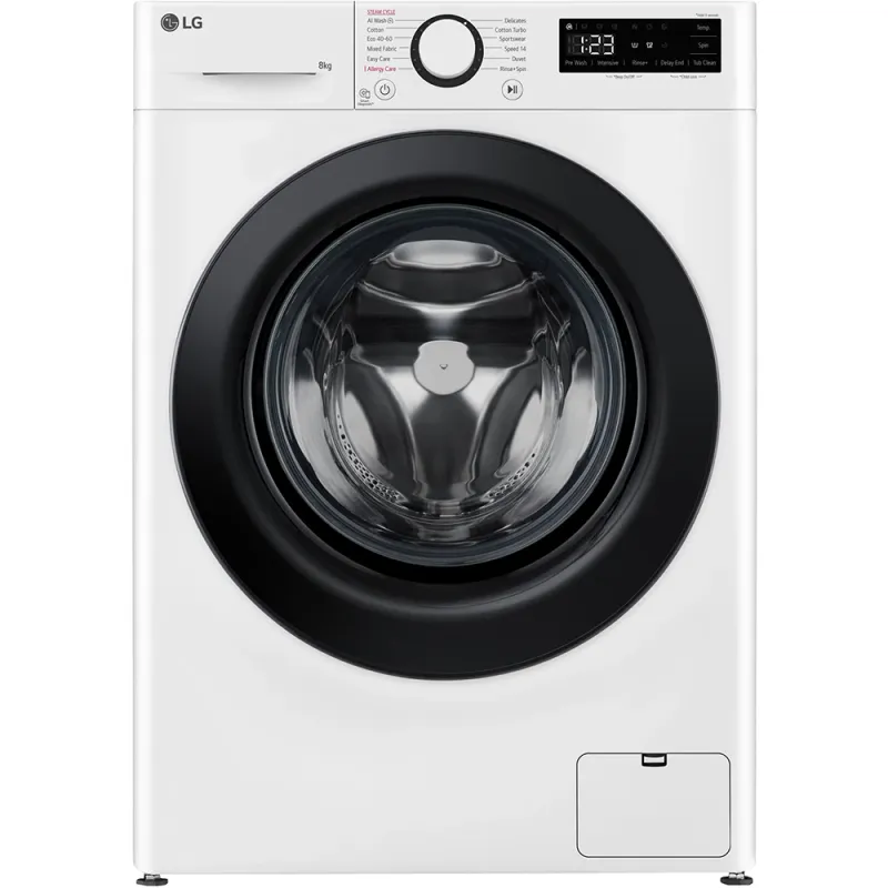 Masina de spalat rufe frontala slim LG F2WR508SBW, Steam, 8 kg, 1200rpm, Clasa A, alb