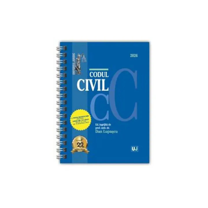 Codul civil Ianuarie 2026. Editie spiralata, tiparita pe hartie alba, Dan Lupascu