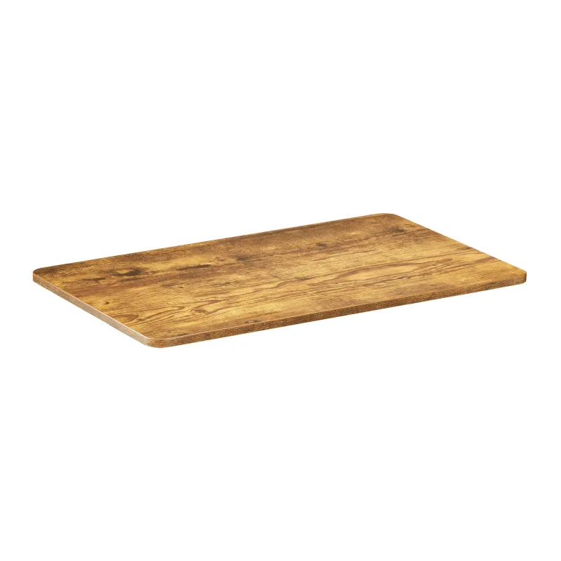 Blat Birou 180x75 cm, 25 mm Grosime, Colturi Rotunjite, PAL Melaminat StableDesk pe amble parti, Maro Deschis (Rustic), Rezistent, Pentru Birou Reglabil, Masa, Statie de Lucru, Home Office