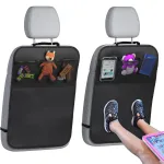 Set 2 Organizatoare Auto MONDESA®, Protectie Spatar Scaun Auto Antizgarieturi si Murdarie, Impermeabil, Util pentru Depozitare Tablete/Jucarii, Accesoriu Masina, Usor de Montat, Negru, Universal