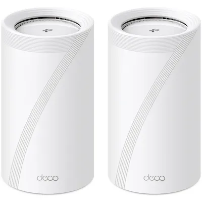 Sistem Wireless Mesh TP-Link Deco BE85 BE19000, Tri-Band 1376 + 5760 + 11520 Mbps, 2 bucati, alb