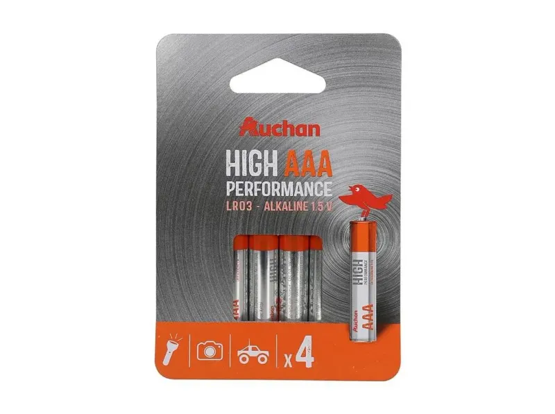 Set 4 baterii Auchan tip AAA, LR03