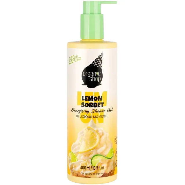 Gel de dus energizant Organic Shop Lemon Sorbet, 400 ml