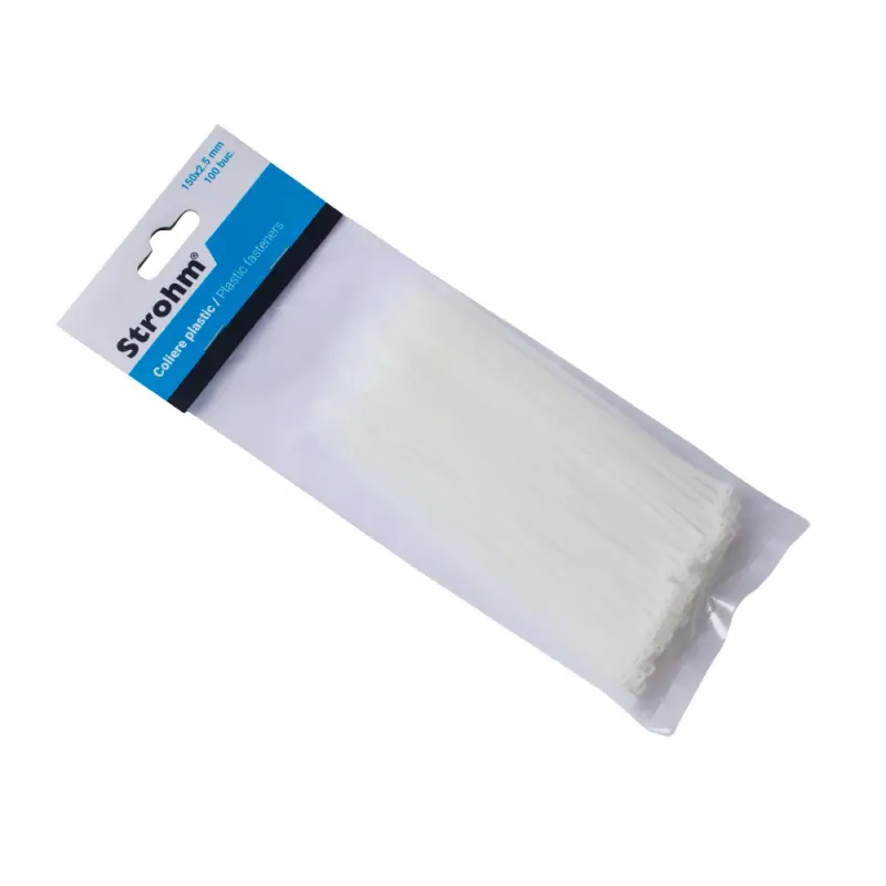 Colier din plastic Strohm cu dimensiunea de 150 x 2.5 mm 100 de bucati
