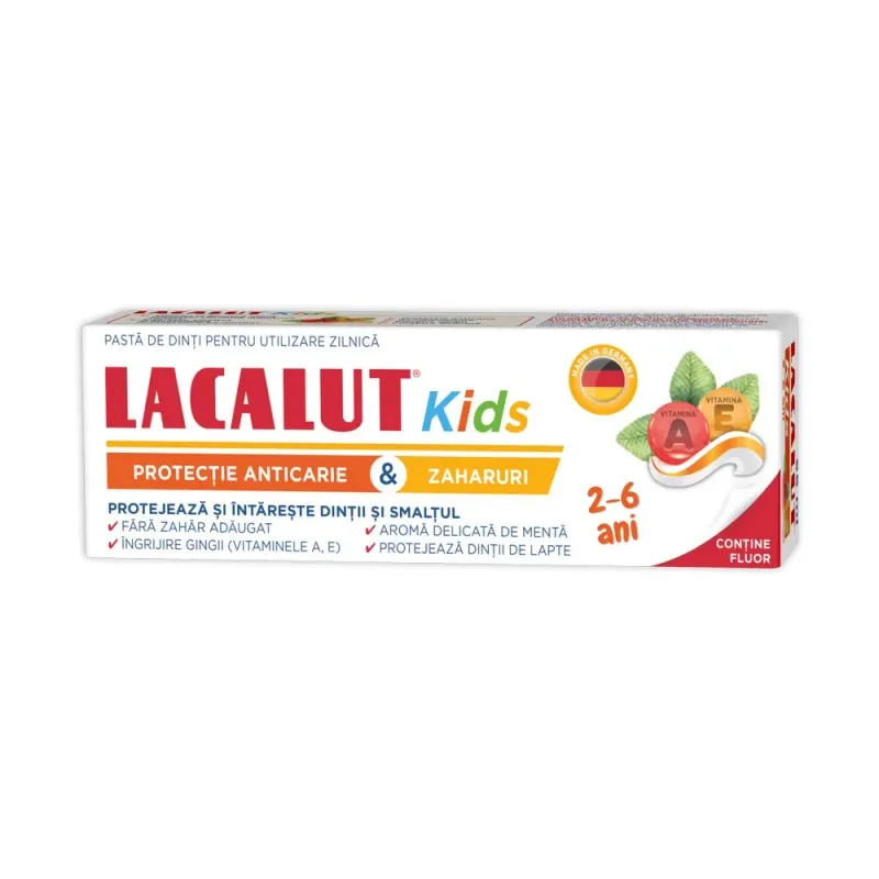 Pasta de dinti Lacalut Kids, pentru copii 2-6 ani, 55 ml
