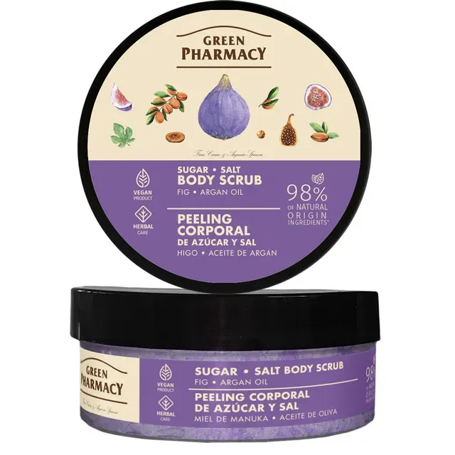 Scrub de corp Green Pharmacy Smochine si ulei de argan, 225 ml