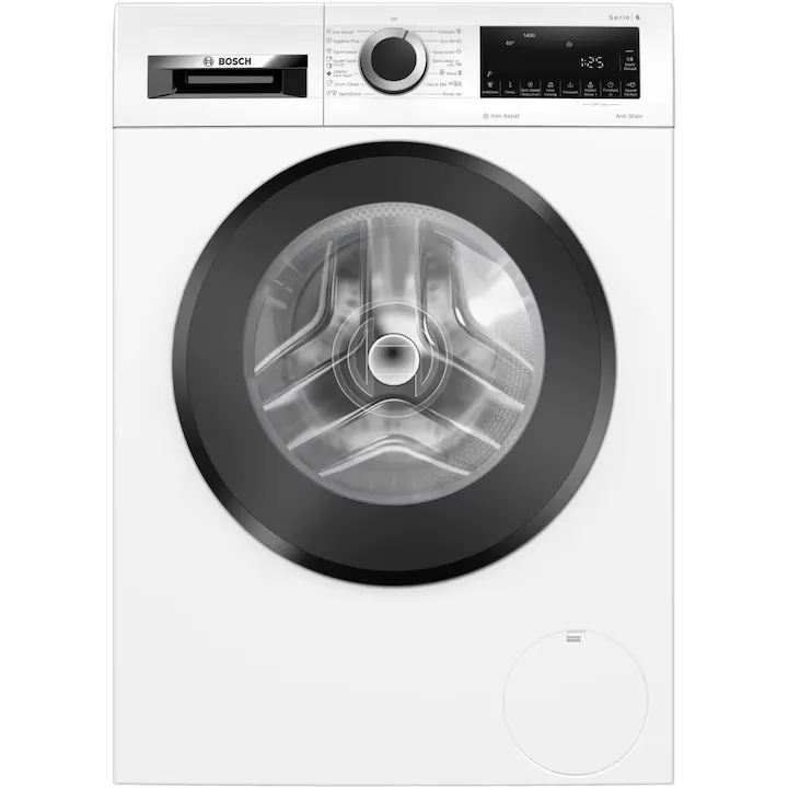 Masina de spalat rufe Bosch WGG244Z5BY, 9 kg, 1400 rpm, Clasa A, Motor EcoSilence Drive, Functie reincarcare, Iron assist, 60 cm, Alb