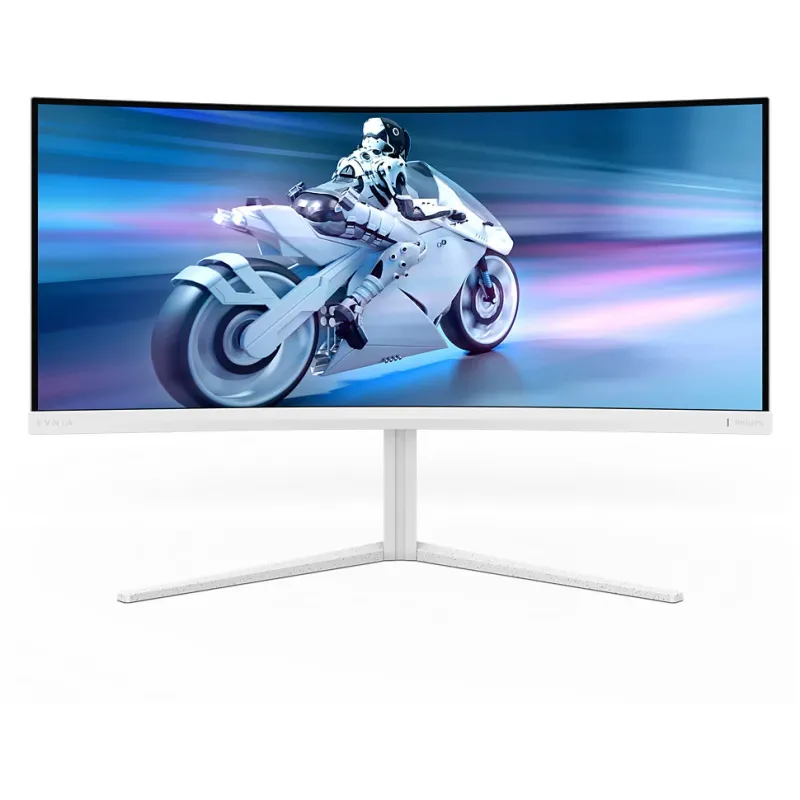 Monitor Gaming Curbat LED VA Philips Evnia 5000 34", WQHD (3440x1440), 180Hz, 1ms GtG (0.5ms SMBR), AMD FreeSync™, NVIDIA G-Sync™ Compatible, 1500R, Boxe 5W x2, 2x HDMI, Display Port, Jack, Ambiglow, Pivot, VESA, alb